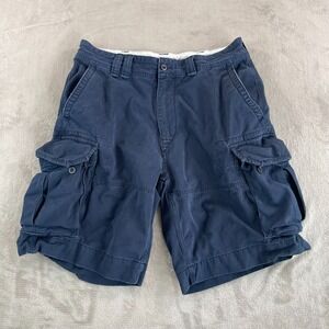 Polo Ralph Lauren Cargo Shorts Men 34 Navy Blue Utility Military Outdoor Canvas